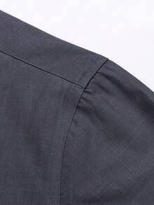 Men's Business Dress Shirts, 38% Bamboo Fiber, 62% Polyamide, Long-Sleeved, No-Iron, With A Slim Fit. Bamboo Fiber: Offers Good Moisture Absorption And Breathability, Is Comfortable To Wear And Naturally Antibacterial. It Is Wear-Resistant And Firm, Making The Shirt Less Prone To Deformation. - 深灰色 - 查看 4