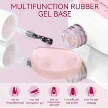 SAVILAND Builder Gels Nail Kit - 60g Nude Pink Nail Extension Gel Set Nail Strengthen Hard Gel Nail Art Manicure Set With 10pcs Acrylic Nail Brush &Amp; 100pcs Nail Forms For Beginners - ColorB - 查看 3