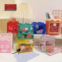 1个叠叠式存钱罐/小猪存钱罐，硬币收纳盒礼品装，随机包装和发货。注意：运输过程中可能会出现轻微划痕，属于正常现象。如果您介意，请勿购买。 - 彩色 - 查看 3