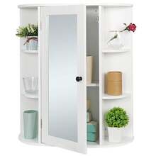 Bathroom Cabinet Wall Mount Medicine Cabinet With Single Mirror Door Adjustable - White - View 7