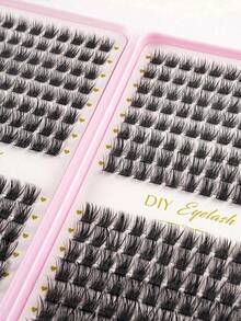 384pcs Individual False Eyelashes, Eyelash Book, Cluster False Eyelashes, DIY Home Eyelash Extension, Cluster False Eyelashes, Individual False Eyelashes, False Eyelashes - Multicolor - View 6