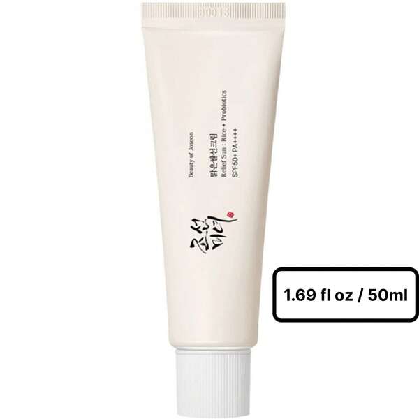Beauty Of Joseon SPF50+ PA++++ Relief Sun Rice Sunscreen, Lightweight Hydrating Sun Cream With Soothing Probiotics Formula For Sensitive Skin, All Skin Types 1.69 Fl Oz