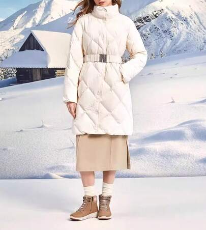 Skechers 女士绗缝羽绒服，舒适保暖，适合冬季穿着