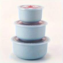 3/4-Piece Bento Box Set With Lids Sealed Food Storage Containers Stackable, Leak-Proof, Reusable Lunch Bowl Set PP Material Microwave, Dishwasher, And Refrigerator - Blue - View 9