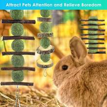 Rabbit Chew Toys, 3PCS Pet Chew Toys For Rabbit Chinchilla Hamster Molars Chew Toys Apple Sticks Grass Ball , Grass Cake Skewer For Hamster - màu nâu - Xem 7