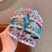 1pc Girls' Cute Princess Style Crystal Crown Headband - Hairband - View 1