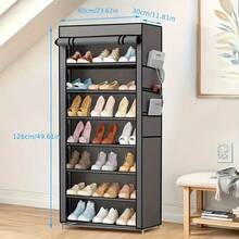 5/8/10-Layer Non-Woven Shoe Rack, Easy-To-Assemble Portable Shoe Cabinet With Dust Cover, Suitable For Entryways, Sneakers, High Heels And Boots, Etc., Practical Halloween/Christmas Gift - Xám - Xem 13