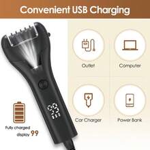 Hailicare Electric Foot Callus Remover 3 Speeds USB Rechargeable IPX4 Waterproof With 3 Grinding Heads LED Display Pedicure Tool For Dead Skin - Black - View 7