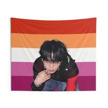 1pc Enha Kpop Flag | Sunoo Stunning Visuals, Walk The Line World Tour, Fabric, Polyester, Peach Skin Velvet - Nhiều màu - Xem 5