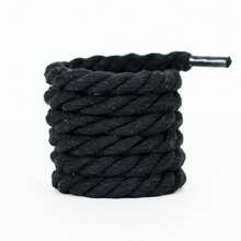 1 Pair Braided Rope Shoelaces, Thickened 1cm Round Solid Color 3-Strand Rope, For Shoes, Bags, Apparel Decor