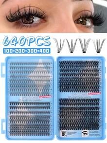 Bộ 640 sợi mi giả đơn sợi, dung lượng lớn, bộ tự làm mi giả tại nhà phù hợp cho người mới bắt đầu, bộ gồm mi giả tách sợi + keo + nhíp + cọ mi, mi giả dày, mềm mại với keo chuyên dụng, dụng cụ trang điểm, dễ sử dụng, có thể tái sử dụng, nhẹ và tự nhiên, thích hợp cho đi làm hàng ngày, dự tiệc đêm, đám cưới, cosplay. - Nhiều màu - Xem 15