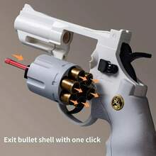 Revolver Toy Gun Pistol, Interlocking Foam Dart Blaster, With 6 Shells & 20 Soft Bullets, Christmas Birthday Gift For Outdoor Shooting Games - 軍綠色 - 查看 5
