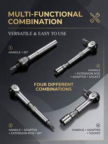 40合1棘轮螺丝刀套装，带通用套筒，多角度可调，S2和铬钒钢材质，磁性批头，加长手柄，适用于家庭维修 - 40合1套裝 - 查看 6