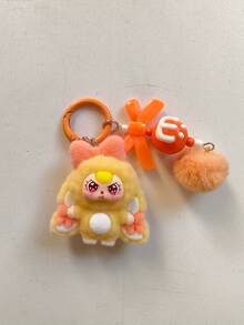 1个可爱卡通植绒3D立体挂件钥匙扣 - 适用于包包、汽车、背包，是生日派对送给朋友的完美礼物 - 彩色 - 查看 3