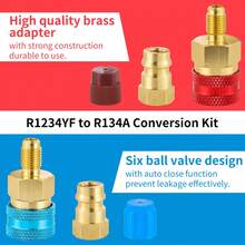 2Pcs R1234yf To R134a Adapter, Quick Couplers Kit R1234yf Refrigerant Recharge Kit, High/Low Side R134a To R1234yf Adapters For R1234yf/R134a Car Ac Refrigerant System Evacuation Recharging