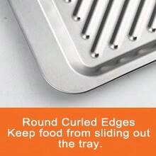 Grilling Prep And Serve Trays Set Of 2 Stackable Stainless Steel BBQ Trays Marinating Tray Food Serving Platter For Cooked And Raw Meat BBQ Prep Tub Dishwasher Variant 2 - 燒烤用具套裝(2件裝) - 查看 10