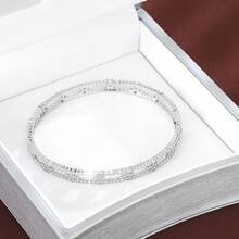 1pc Hollow Plum Blossom Shaped Artificial Zirconia Inlaid Women Fashion Bracelet - Multicolor - View 6