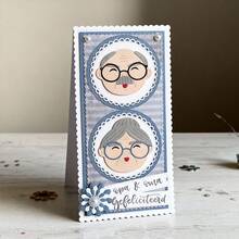 Creative Elderly Couple Metal Cutting Dies, DIY Scrapbooking Album And Embossing Stencil, Greeting Card Making Tool, Card Paper Cutting Crafts ,Gift Card Making Template Die Cuts. - Silver - View 2