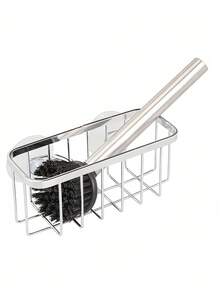 Stainless Steel Sponge Holder With Suction Cup Easy To Install Space Saving Multifunctional Durable Cleaning Tool For Sponges Scrubbers And Soap Suitable For Kitchen And Bathroom For Sponges Small Tools Keeps Surfaces Clean Household Accessories - Multicolor - View 11