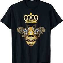 Queen Bee Crown Wo Girls Honey H Beekeeping Bee T-Shirt - 軍綠色 - 查看 1