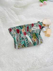 Y2K 花卉图案化妆包，1 个多功能化妆品收纳手提包，带拉链旅行洗漱包，可装口红、化妆刷、护肤品、手机、零钱，适合居家、旅行、度假和上学使用。 - 彩色 - 查看 12