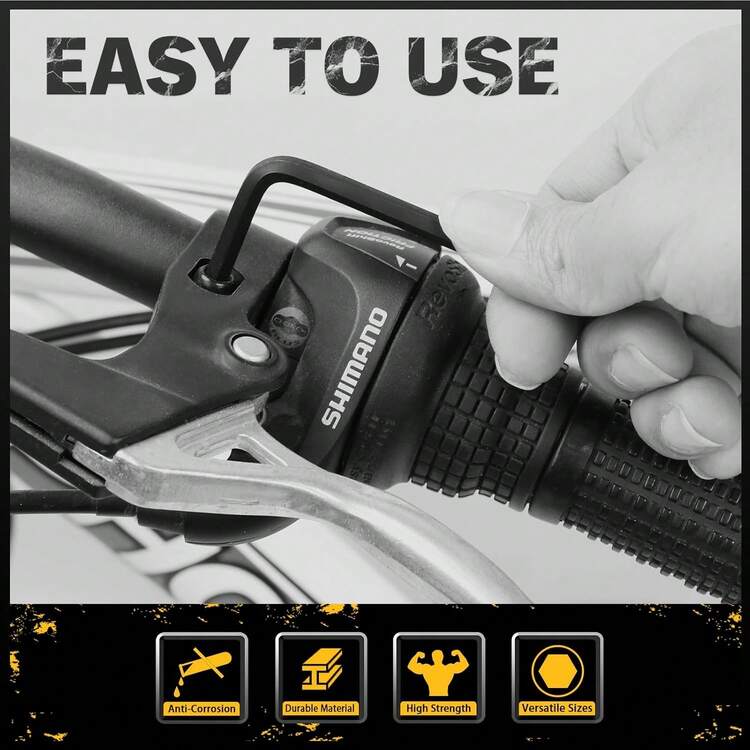 30-delars insexnyckelsats, metriska och SAE-insexnycklar i förvaringsväska, L-formade insexnycklar med svartoxiderad finish, momenthandtag, hög hävstångsförhållande, långa och korta nycklar, lätt att organisera (9/30-delars set) - Skiftnyckelsats - Visa 4