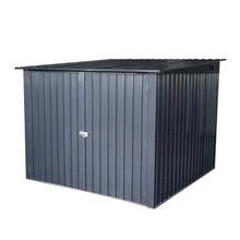 Outdoor Steel Storage Shed For Bicycle With Slope Roof And 4 Bike Tracks Black - Black1 - View 7