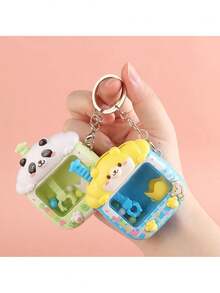Funny Claw Machine Keychain, Mini Home Doll Catcher Doll, Small Plush Grabber Pendant Accessory - Multicolor - View 1