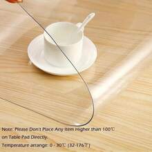1pc Transparent PVC Rectangular Table Mat, Suitable For Dining Table, Desk, Nightstand, Coffee Table, TV Cabinet, Shoe Cabinet, Office Desk, Floor Mat, Scratch-Resistant, Durable, Waterproof, Oil-Proof, Heat-Resistant, Easy To Clean, 1mm Thick Crystal Clear Table Top Protector - Transparent - View 75