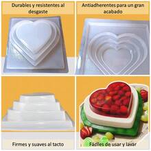 Molde de Corazón de 3 pisos para San Valentín Gelatina, Chocolate, Yeso etc - Blanco - Ver 4