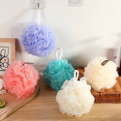 Premium Soft Loofah Bath Sponge, Extra Large, Unisex Exfoliating Bath Brush, Cleansing & Massaging Shower Scrubber, Tightly Bundled Reusable, Random Color Shipped, Home Bathroom Decor, Summer/Random Color