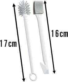 まめいた(マメイタ) シンク掃除セット 360度ブラシ パイル付き 排水口・蛇口周り用クリーナー カルキ・石鹸カス除去 日本製 BS-240 ホワイト メンテナンスブラシ：高さ17cm×幅 - 洗面台用パイプブラシ - チェックする 12