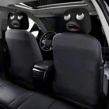 2pcs Funny Ghost Face Car Headrest Covers, Unique Car Decor Covers, Add Fun To Your Vehicle, Instantly Enhance The In-Car Atmosphere, Making Driving Less Boring, Excellent Choice For Car Interior Decoration - 2-piece Funny Face Head Pillowcase - View 1