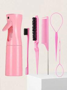 6pcs Hair Styling Set, Includes Spray Bottles, Hair Brushes, Combs, Styling Tools, Makeup, Y2K Summer Essentials, Hair Care Products And Accessories, Beauty Salon Travel Necessities, Back To School, Vacation Essentials, Women Hair Accessories, Brushes, Combs - Multicolor - View 13