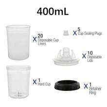Disposable Plastic Spray Paint Gun Liners & Lids Kits 20 Ounce 400ML Cups - A - View 4