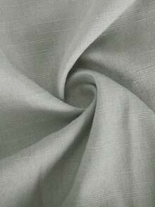 Men's Linen Pants Solid Color Pleated Mid Waist Straight Leg Casual Trousers With Pockets For Daily Office - 灰 - 查看 4