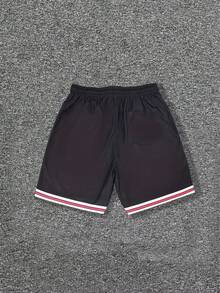Men's Mesh Chicago 23 Letter & Number Print Casual Sports Shorts With Drawstring, Suitable For Spring/Summer - Multicolor - View 3