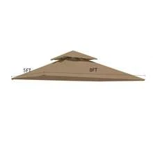5x8FT Outdoor Grill Shelter Canopy Top Replacement Double Tiered BBQ Tent Cover
