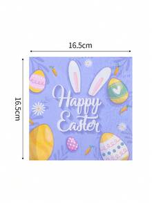 20pcs/Set Multi-Style Easter Napkins With Cute Egg & Rabbit Prints Smooth Texture Ideal For Easter Parties & Events - Multicolor - View 6
