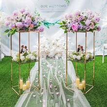 10 Pack Metal Tabletop Flower Stand Gold Vase With 2 Pack Gold Column Flower Stand Wedding Centrepieces Acrylic Panel Metal Floor Geometric Column Vases Tall Floor Vase For Centerpieces Geometric Flower Rack For Wedding Party Home Decorations Summer Birthday Gifts Beach Decor - 彩色 - 查看 4