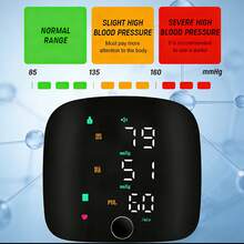 1 Pc Smart Touch LCD Screen Chargeable Voice Wrist Blood Pressure Monitor Digital Automatic BP Tonometer Heart Rate Sphygmomanometer - Black - View 5