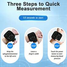 1 Pc Smart Touch LCD Screen Chargeable Voice Wrist Blood Pressure Monitor Digital Automatic BP Tonometer Heart Rate Sphygmomanometer - Black - View 2
