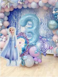 Hasbro 19pcs Aluminum Foil & Latex Mixed Balloon Set, Dreamy Ethereal Style, Snowflake Pattern, Light Blue, Pink And Other Soft Cool Colors - Multicolor - View 17