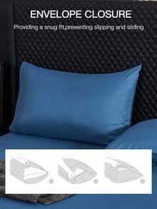 3/4pcs Microfiber Bed Sheet Set (1pc Flat Sheet + 1pc Fitted Sheet + 1/2pcs Pillowcase) Without Pillow Insert, Super Soft & Breathable Hotel Luxury Bedding, Fits 9-12 Inch Mattress, Machine Washable, Oeko-Tex Certified - Blue - View 6