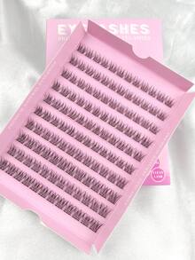 Hinarin 120片装睫毛簇，纤细自然D卷翘睫毛嫁接DIY，10-12毫米混合蓬松单根睫毛，细带，110片装，10毫米、11毫米、12毫米假睫毛 - C - 查看 5