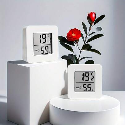 1 st. kompakt digital hygrometer och termometer, exakt klimatmonitor, batteridriven, inomhus-/utomhustemperatur- och luftfuktighetsmätare, lämplig för hem, kontor, bil, hygrometertermometer