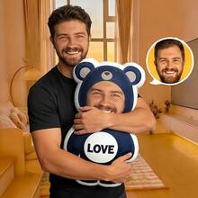 Customized Throw Pillow, Personalized Photo Pillow As Gift, And Couple Pillow With Groom's Image Printed - Black Bear - View 5
