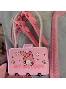 SANRIO 1个三丽鸥现代简约迷你密码锁 - 可爱Hello Kitty Kuromi Cinnamoroll My Melody 钢丝防盗头盔/包包挂锁 - 彩色 - 查看 9