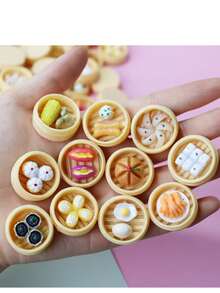 إكسسوارات راتنجية يدوية الصنع، ألعاب دمى منزلية مصغرة، ديكور منظر طبيعي مصغر، ألعاب طعام واقعية مصغرة (مجموعة عشوائية) - متعدد الألوان - مشاهدة 3