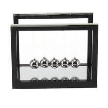 Stainless Steel Newton Cradle Balance Balls With Mirror Base For Stress Relief, Desktop Toy, Physical Science Decoration For Home, Office And Desk. - màu đen - Xem 7